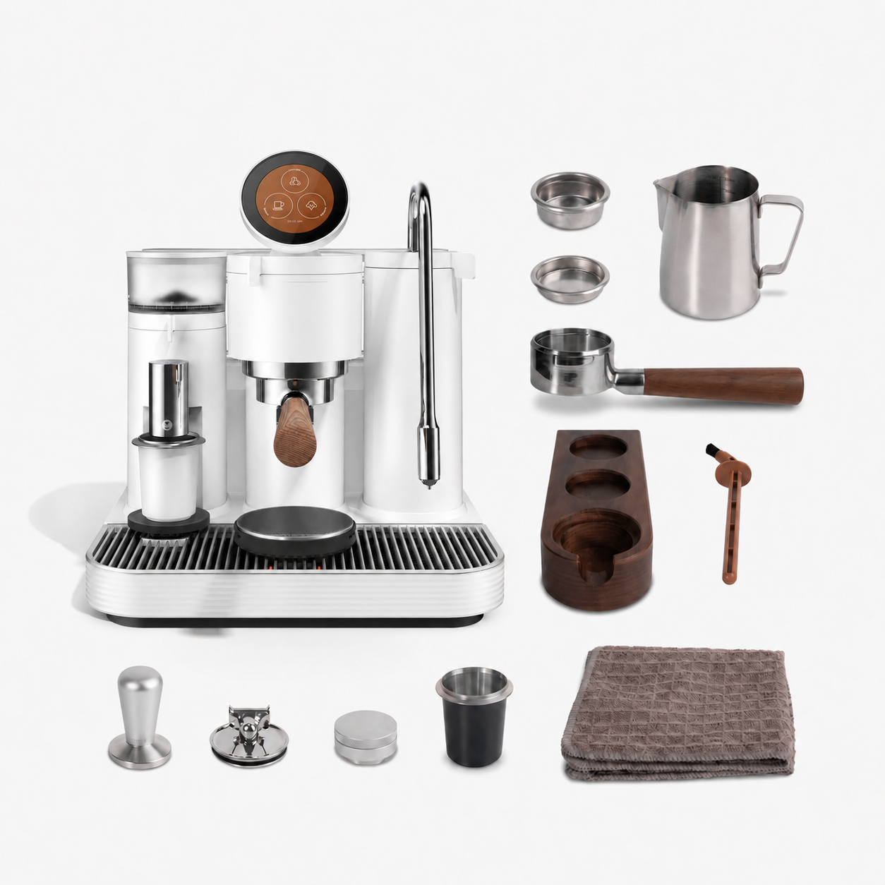 All-in-One Smart Espresso Machine with Grinder & Milk Frother – Complete Home Barista Coffee Maker Set