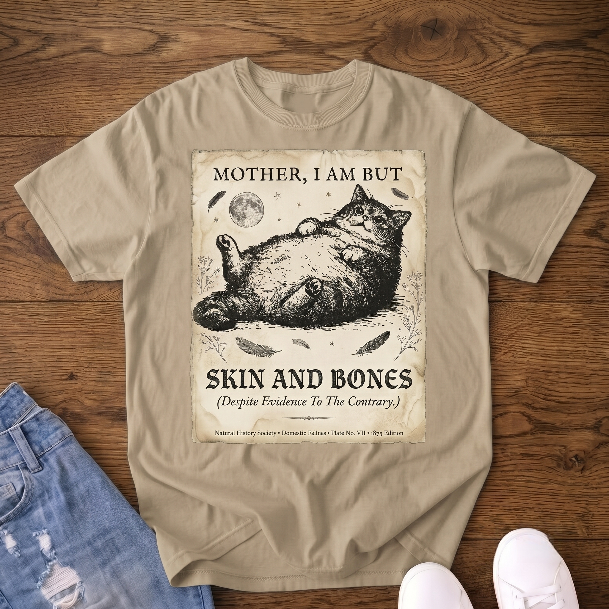 Skin & Bones Cat Vintage Graphic T-Shirt