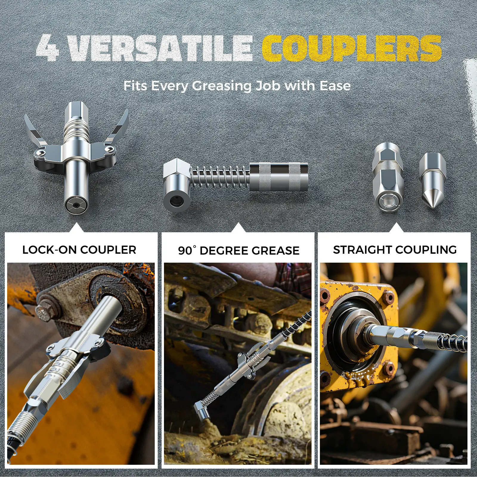 Cordless Grease Gun,12000PSI Dual Grip Grease Gun Tool,Works with Bulk & Cartridge Grease,39
