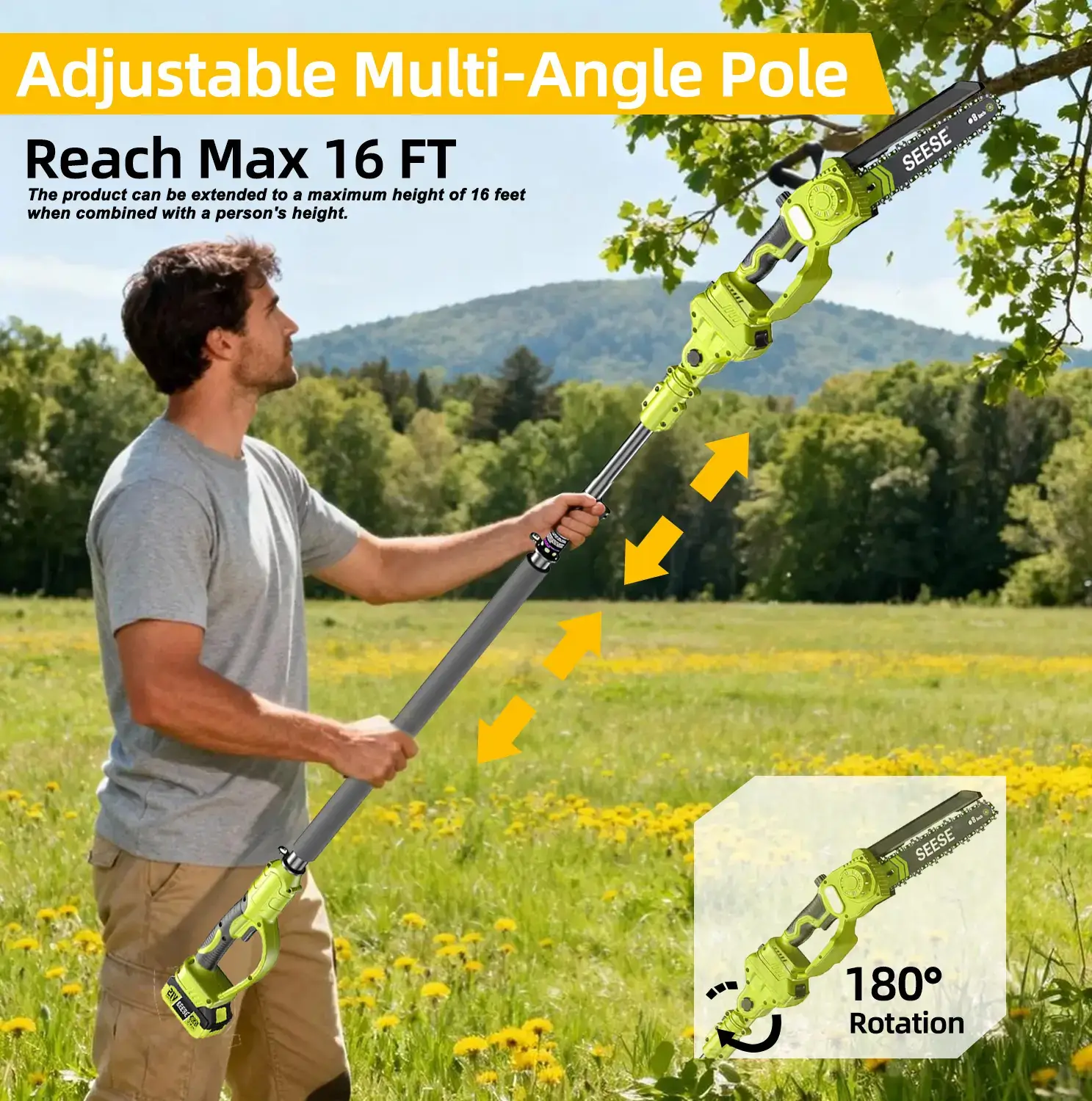 2 in 1 Mini Chainsaw with 2 x 21V Batteries, 8