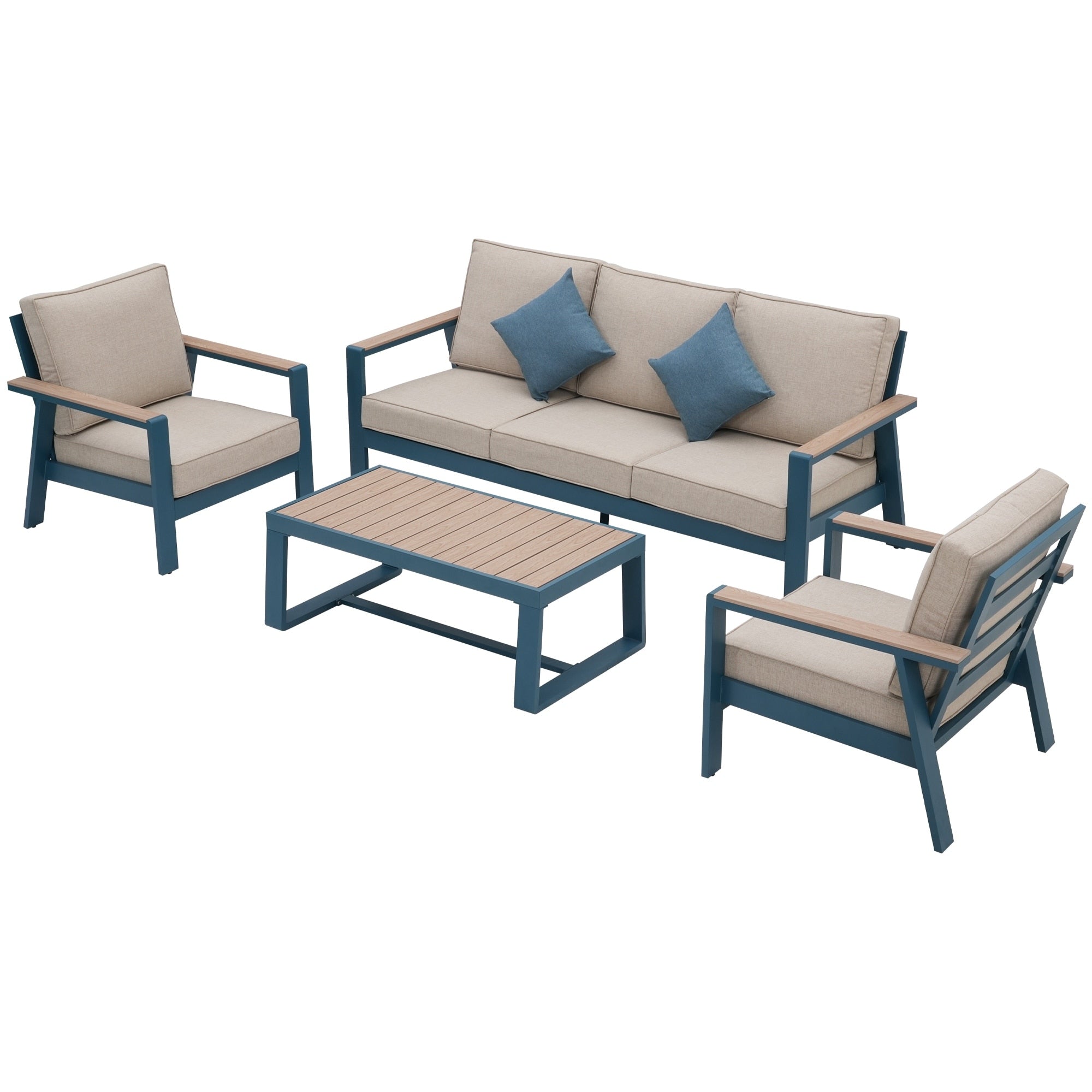 Zenova Aluminum Patio Conversation Sets,Outdoor Sofa Sets