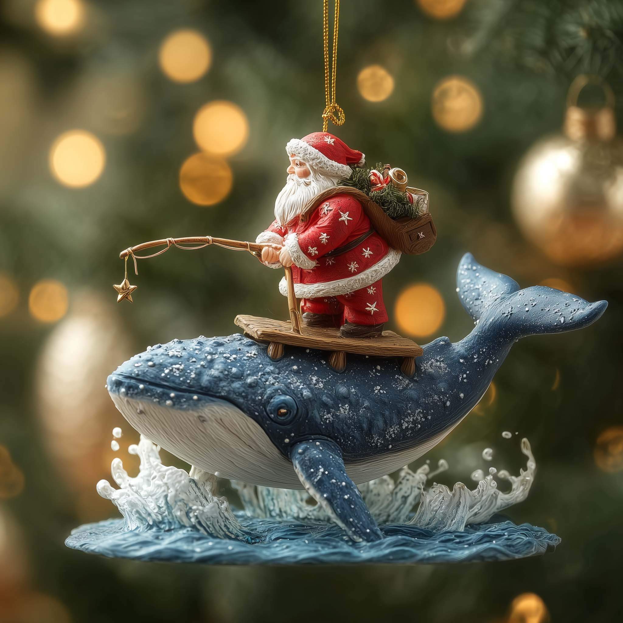 Fishing Santa Ornament Collection