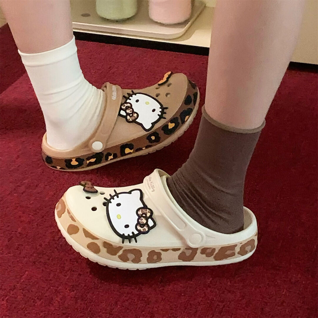 Hello Kitty Leopard-print Clogs Sandal Shoes