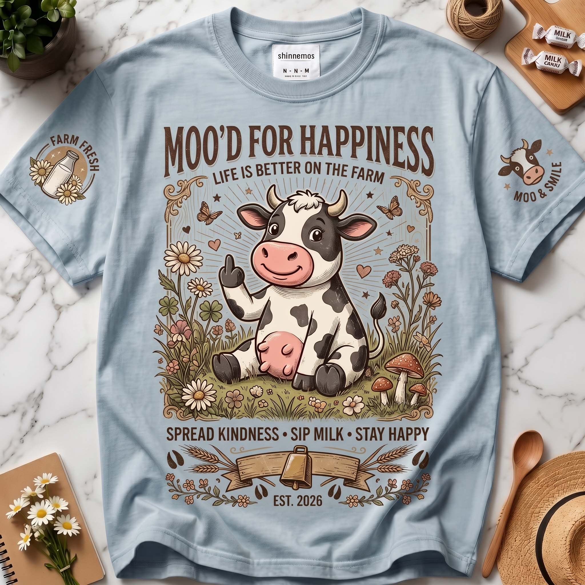 Moo'd for Happiness Farm Life T-shirt