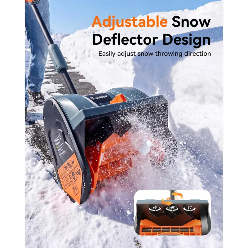 40V/21V Cordless Snow Blower with Dual Battery, 16