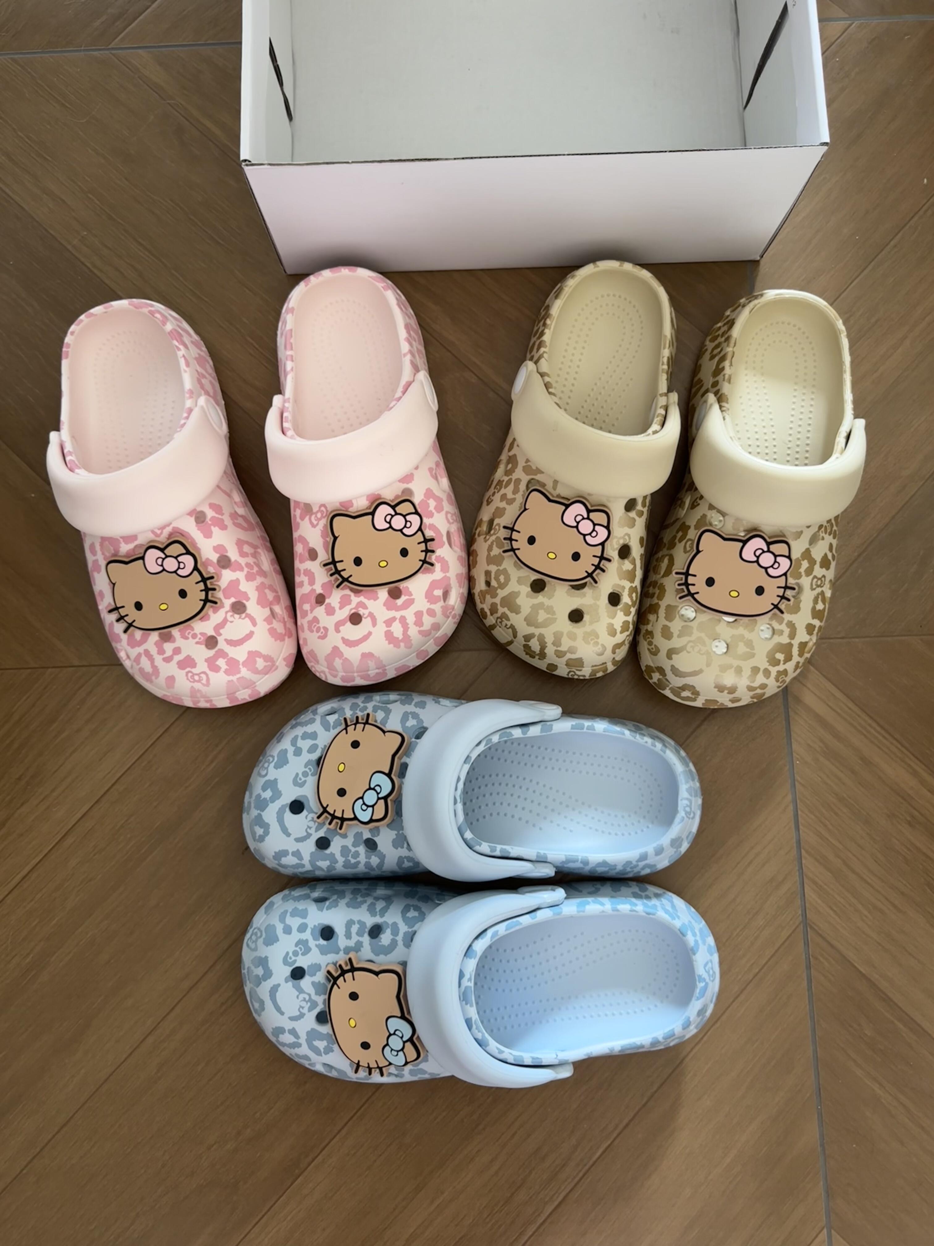 Hello Kitty Leopard Print Platform Clogs Slip Summer Sandals