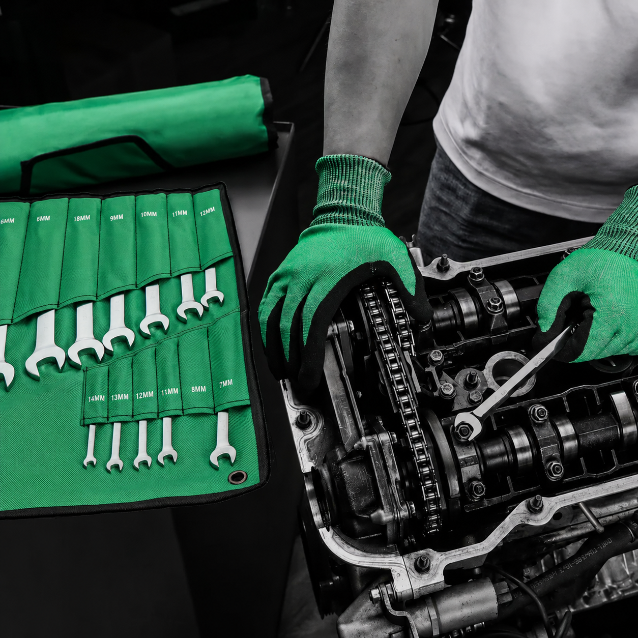 🔥 16/42-Piece Combination Wrench Set – SAE & Metric Chrome Vanadium Steel Tool Kit