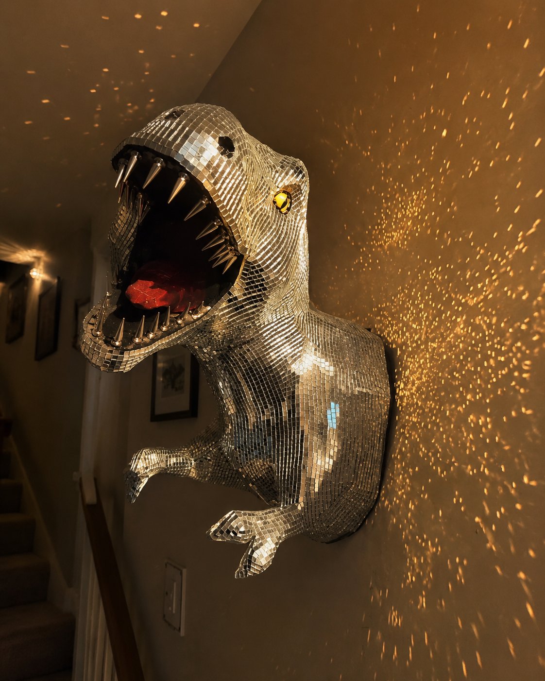 Disco Rex Mirrored Wall Sculpture