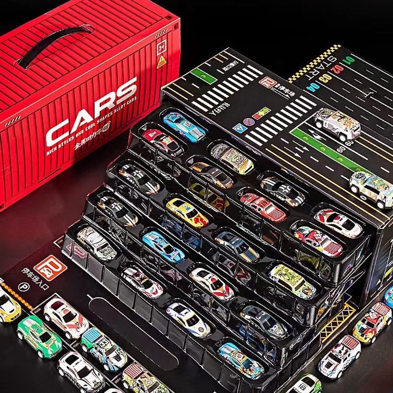 🔈🔈50% OFF! ✨ 48 Mini Cars with Built-in Garage - Interactive Play with Sound Effects and Race Track for Kids 🚗🎪