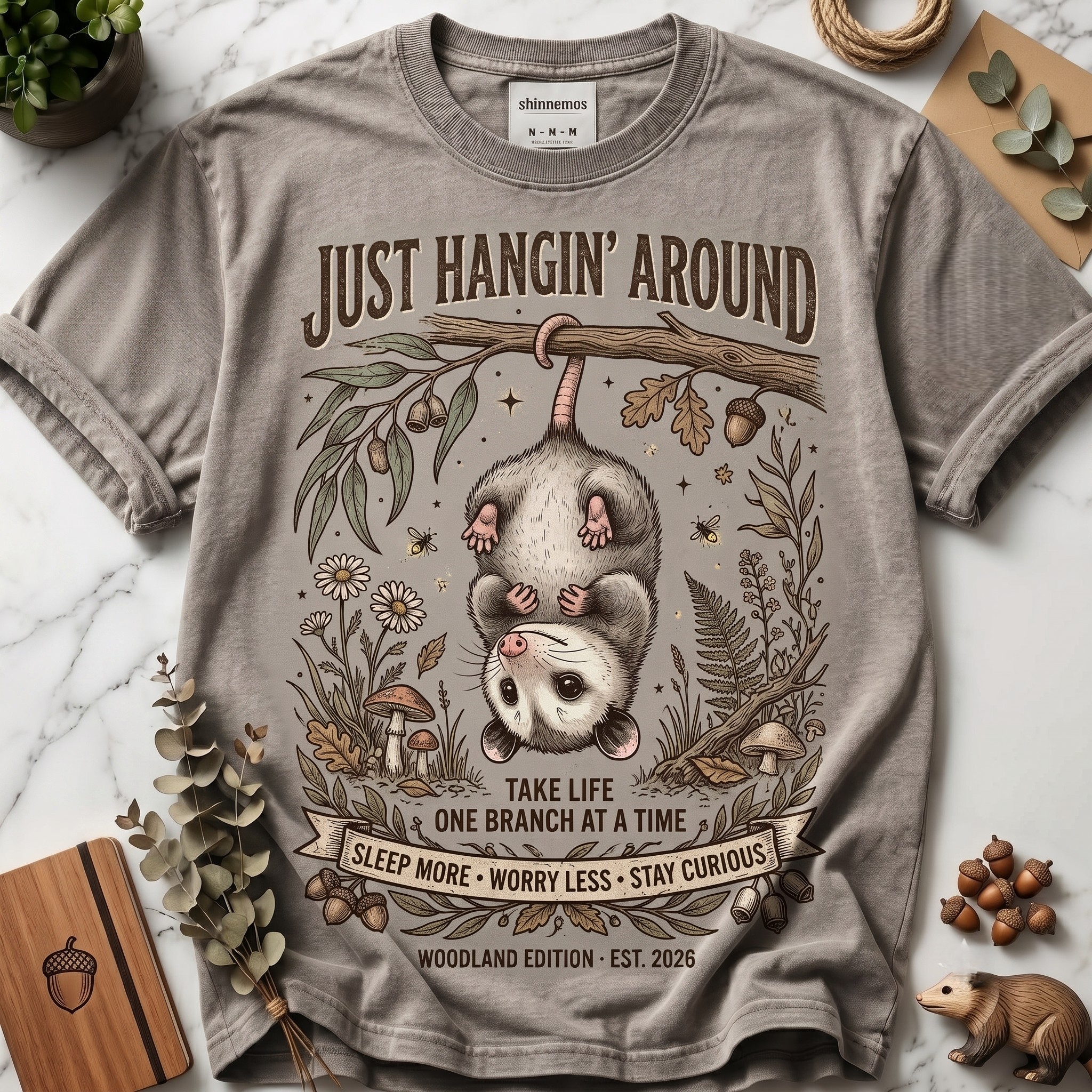 Just Hangin’ Around Woodland Possum T-shirt