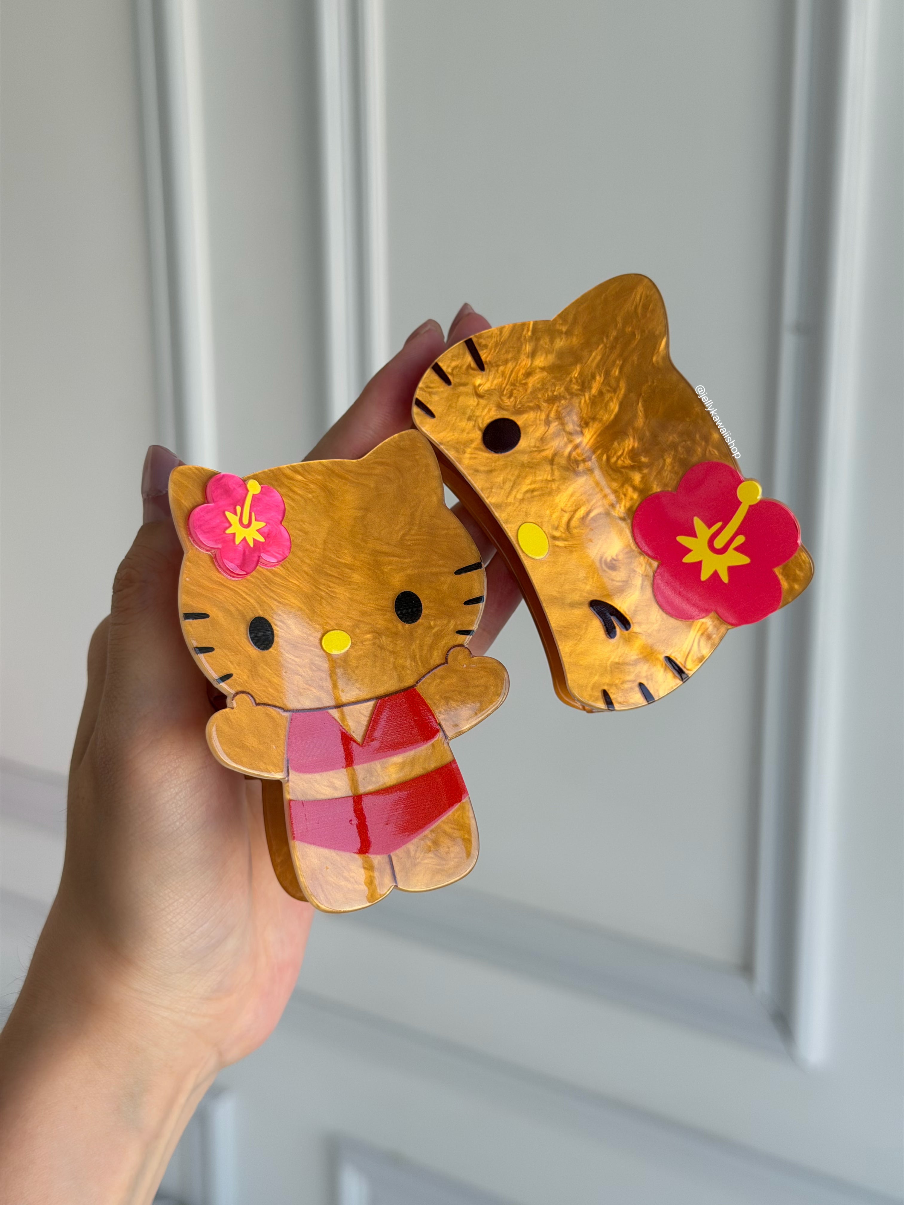 Tan Hellokitty Hair Clip Hair Accessories