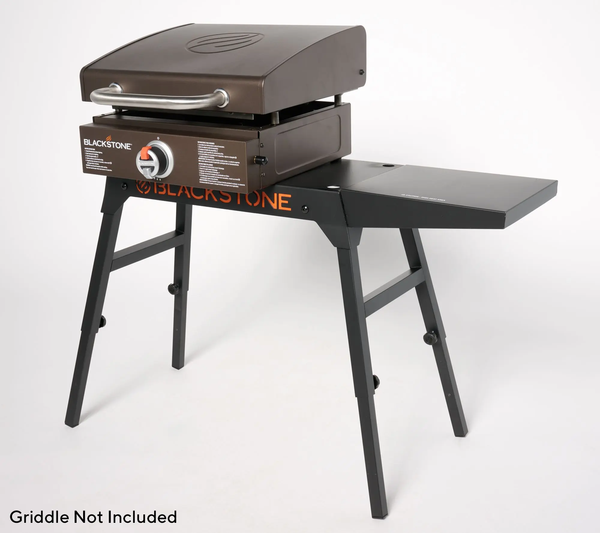 Outdoor Griddle Stand with Side Shelf - Steel, Foldable 17