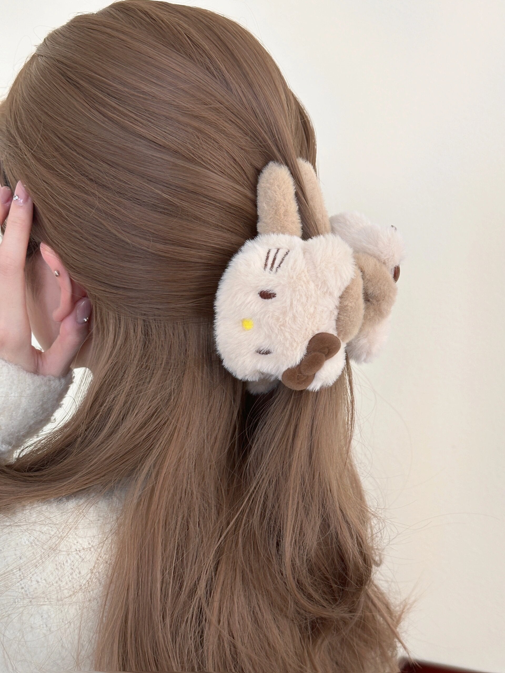 Hellokitty Plush Claw Clip for Thick Hair 2 Pcs