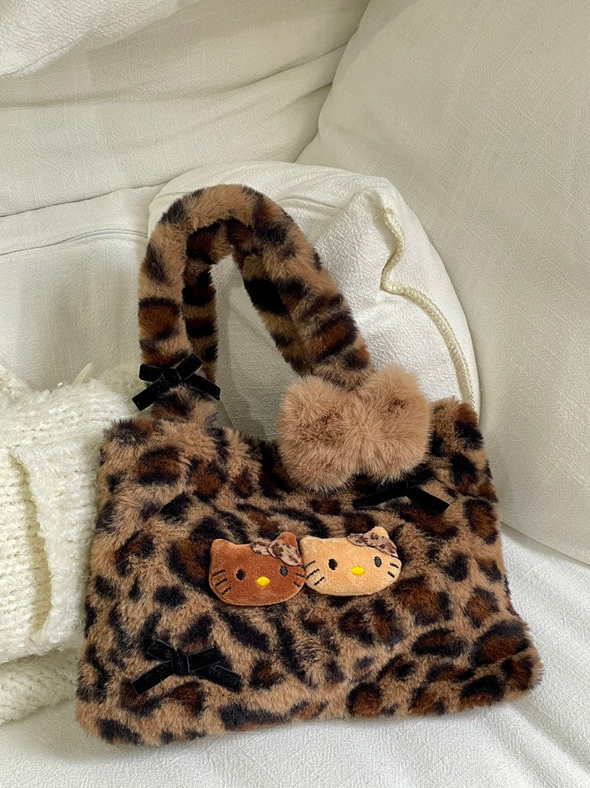 Hellokitty Leopard Print Plush Bag Handbags