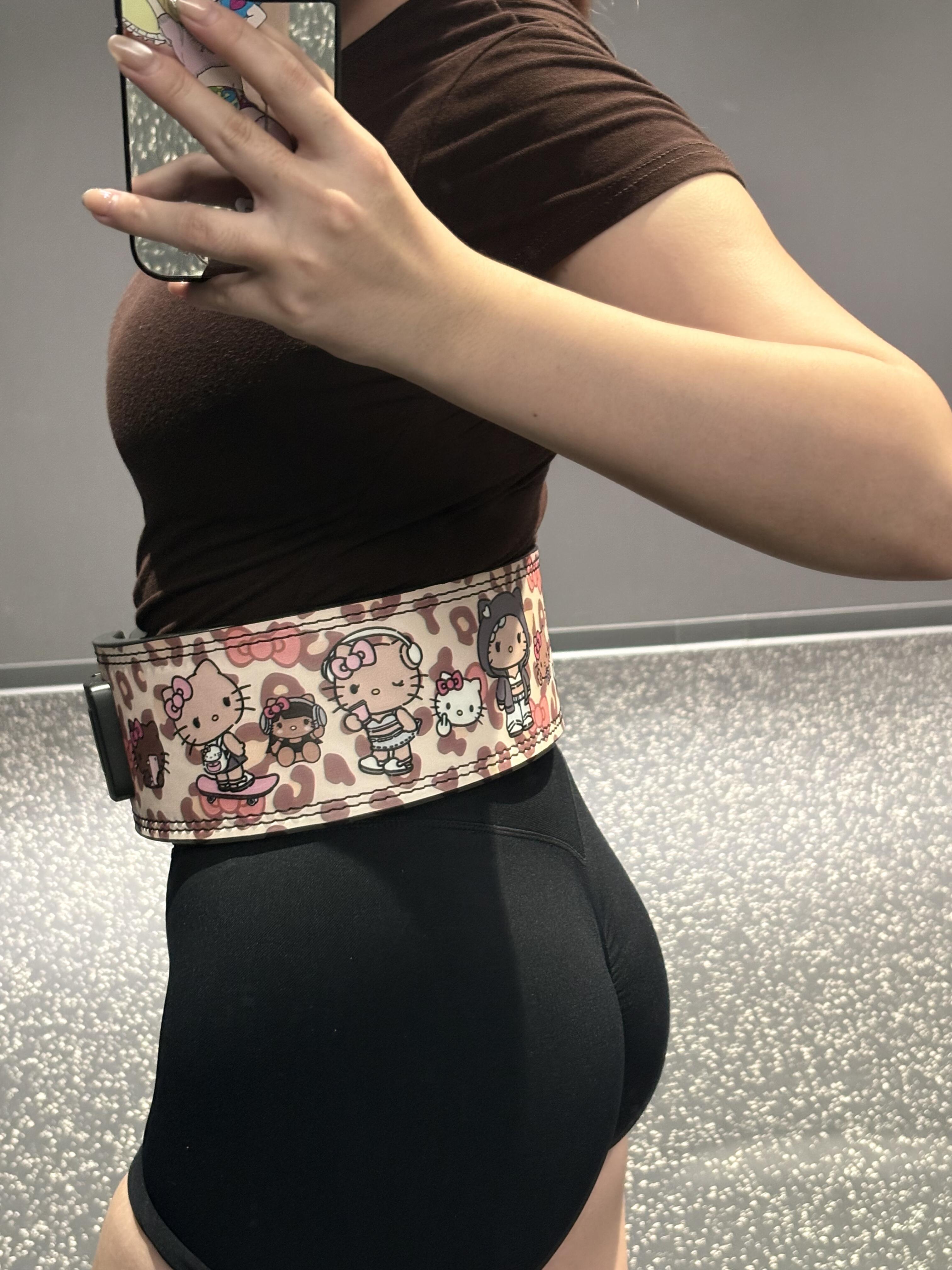 Hello Kitty Weight Lifting Belt Leather Gym Belts Back Support