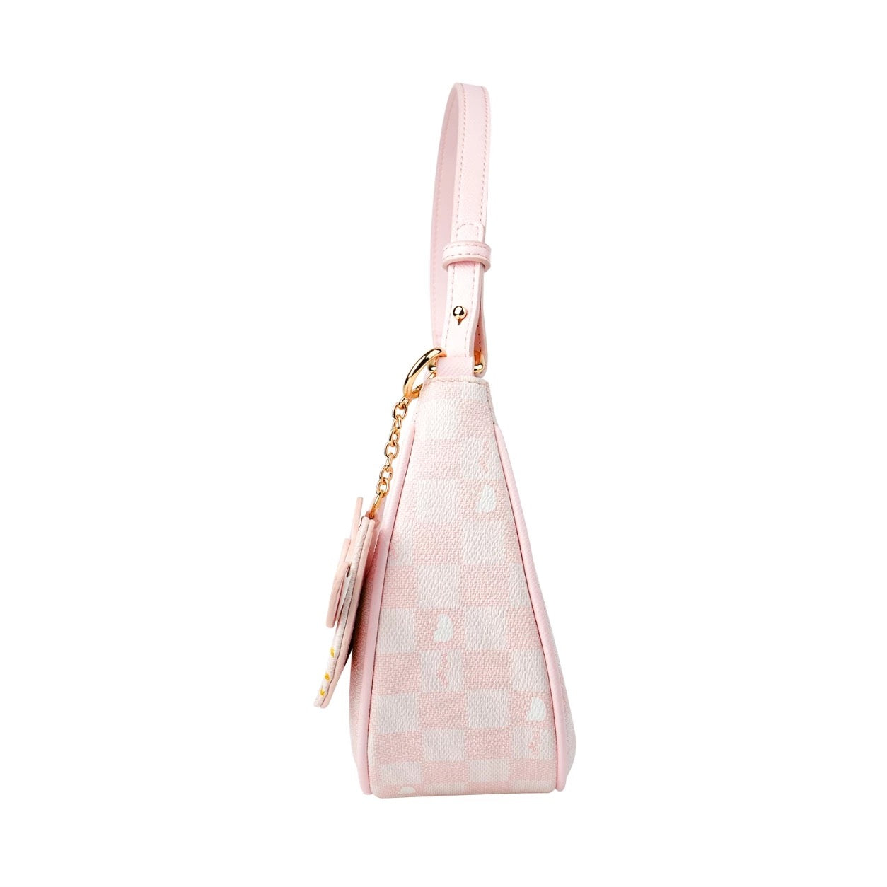 Hellokitty Pink Clutch Tote Purse Handbags With Mirrored Bag Charms