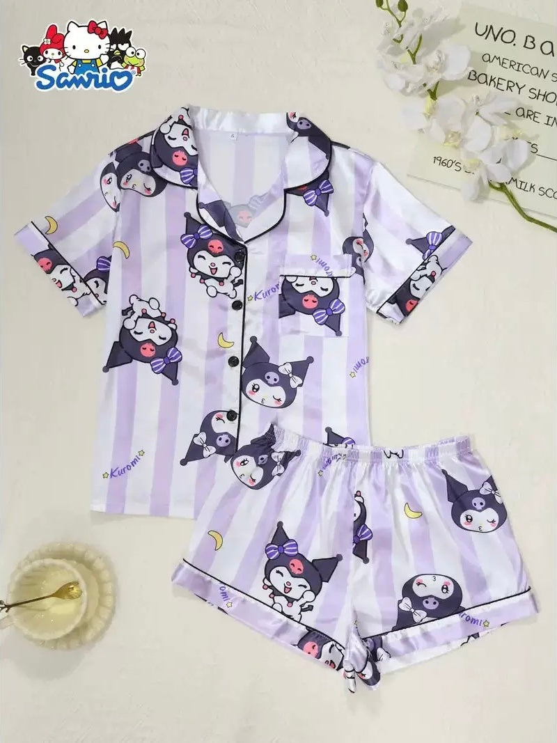 Sanrio Womens Silk Satin Pajama Sets（S-XXXL）