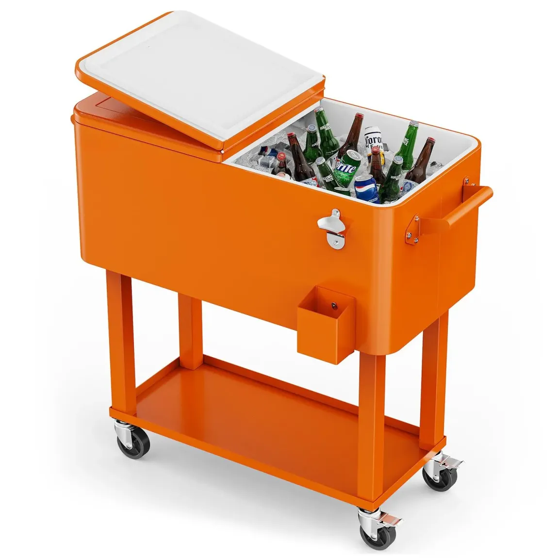 💥Clearance sale💥80 Quart Patio Cooler Rolling Cooler Ice Chest with Shelf
