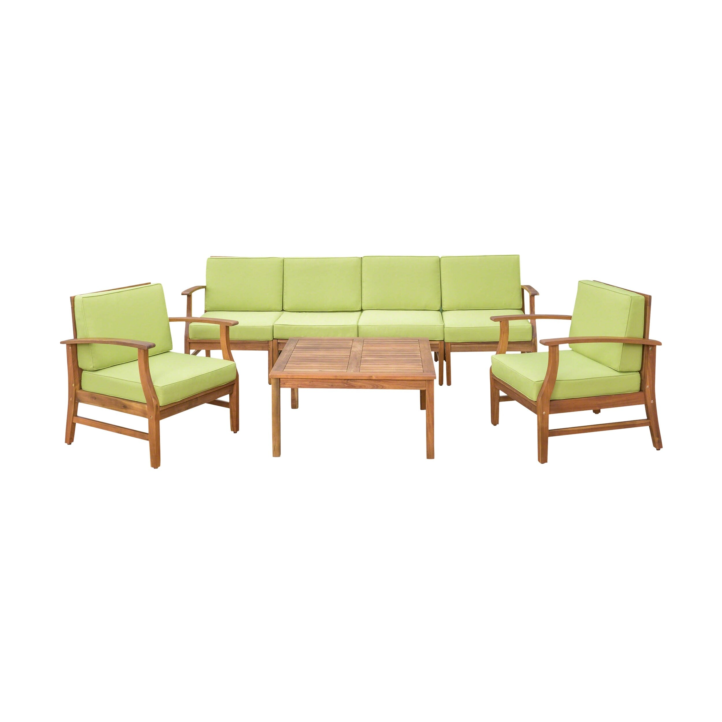 Perla Acacia Wood 7-piece Outdoor Chat Set by Christopher Knight Home