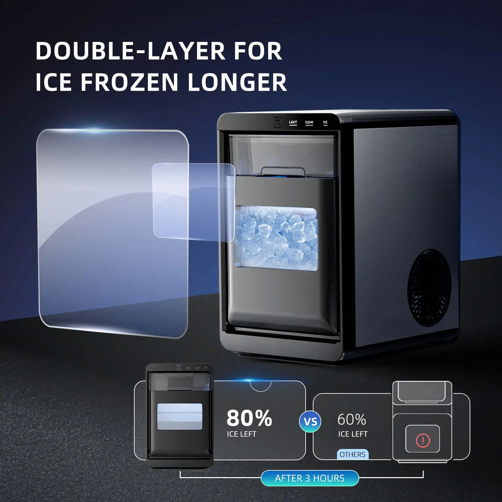 🔥Last Chance Sale🔥 Nugget Ice Maker, 45Lbs/Day