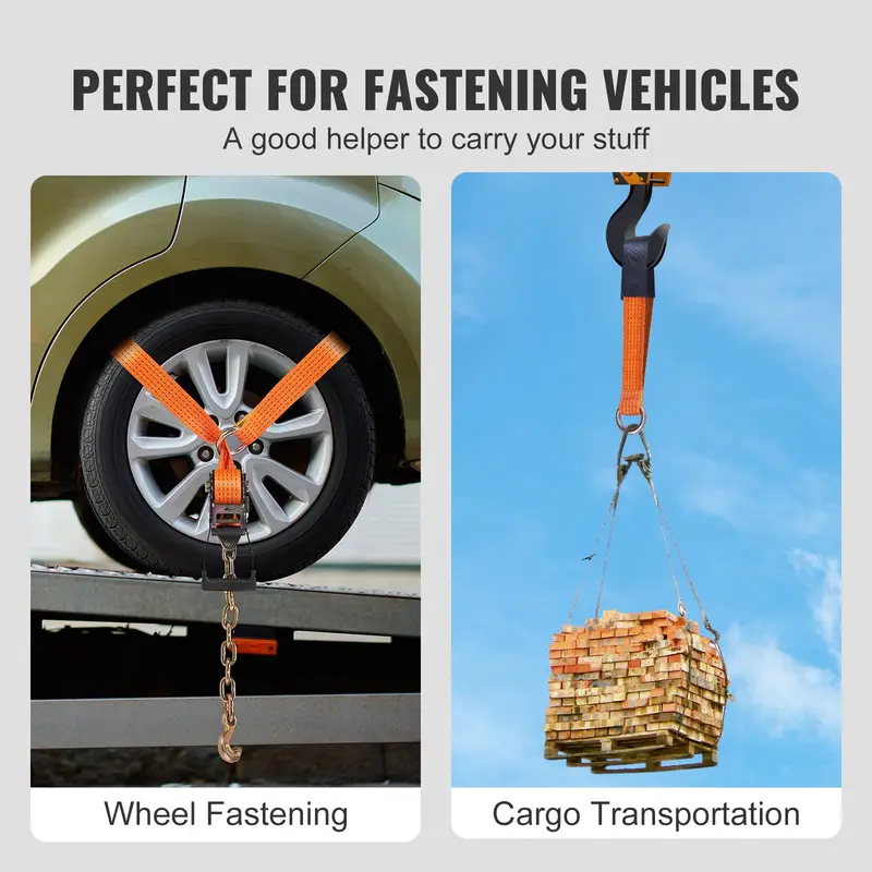 Heavy-Duty Polyester Luggage Straps with Chain Anchors 4-Pack