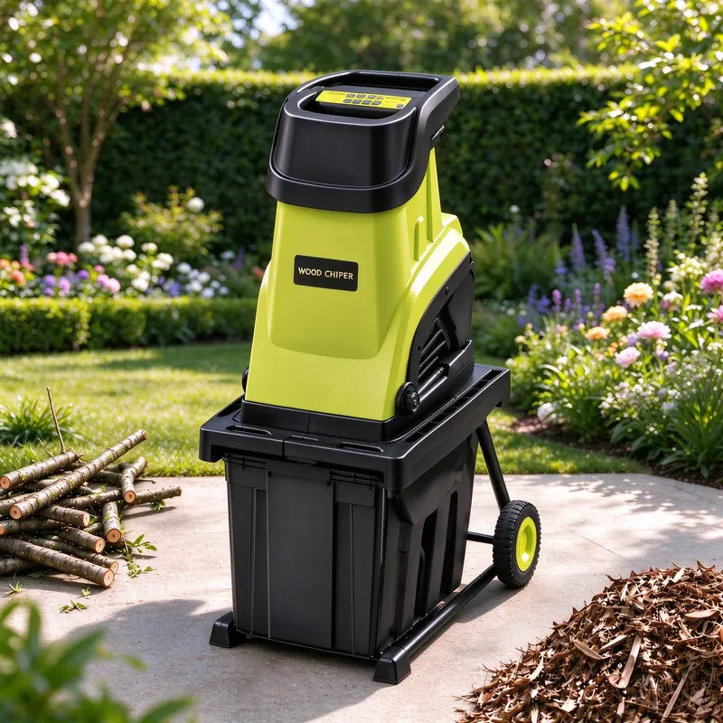Electric Wood Chipper Shredder, 15-Amp Portable Yard Mulcher
