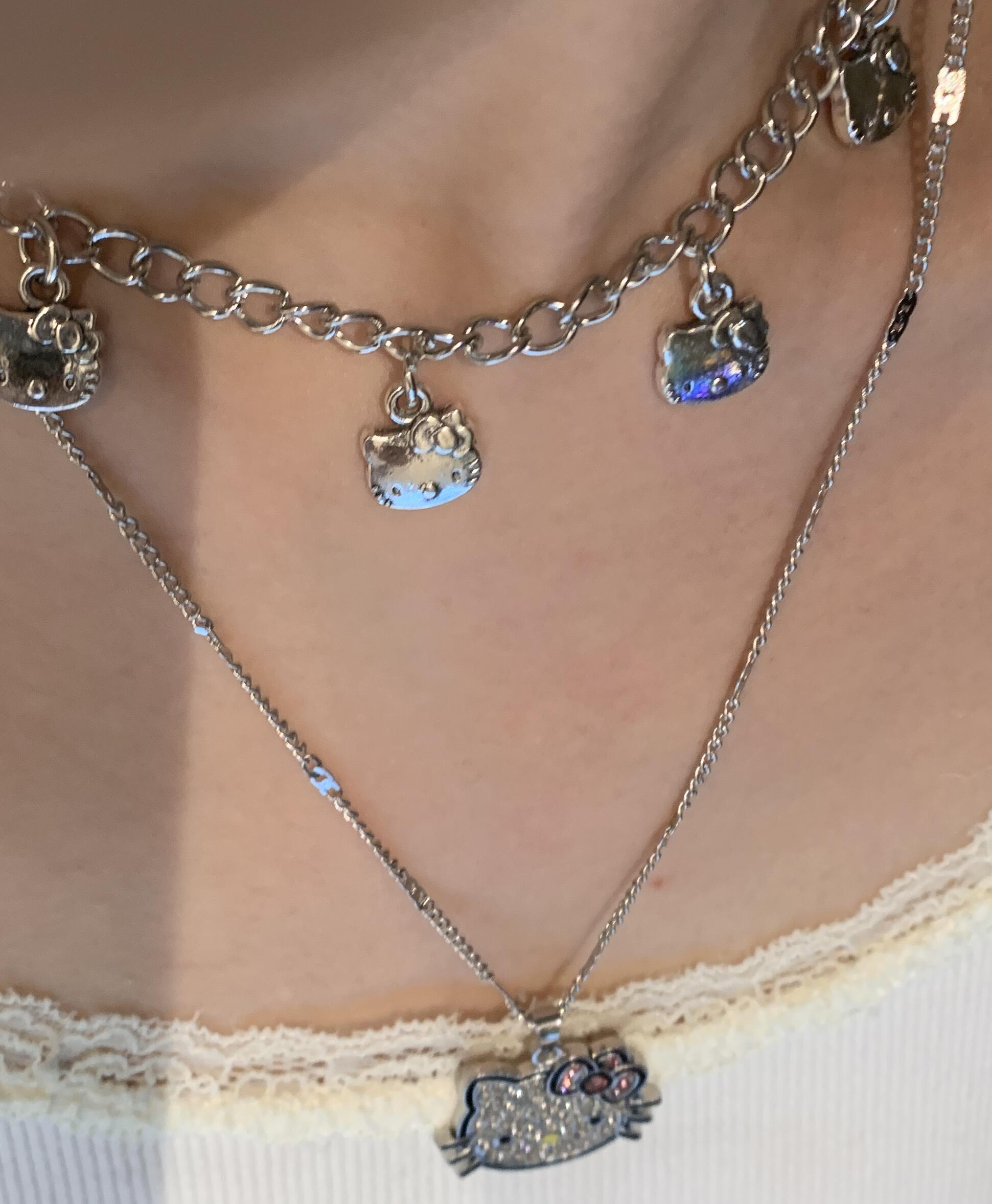 Hellokitty Rhinestone Pendant Necklace
