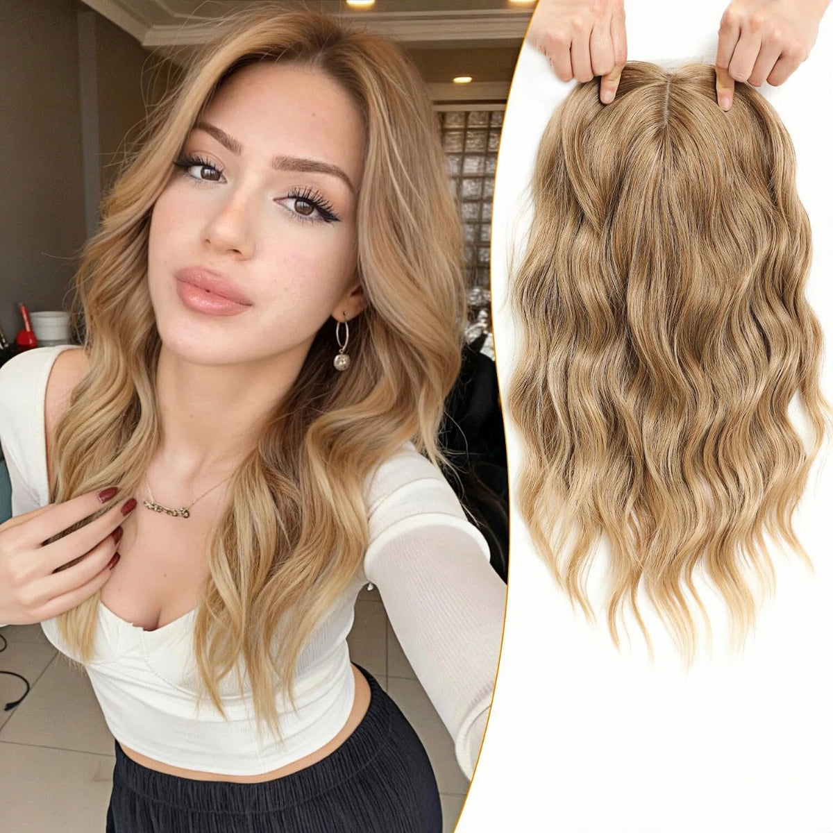 🔥 Final Hours –🌷2026 New Lightweight & Breathable Wavy Hair Topper