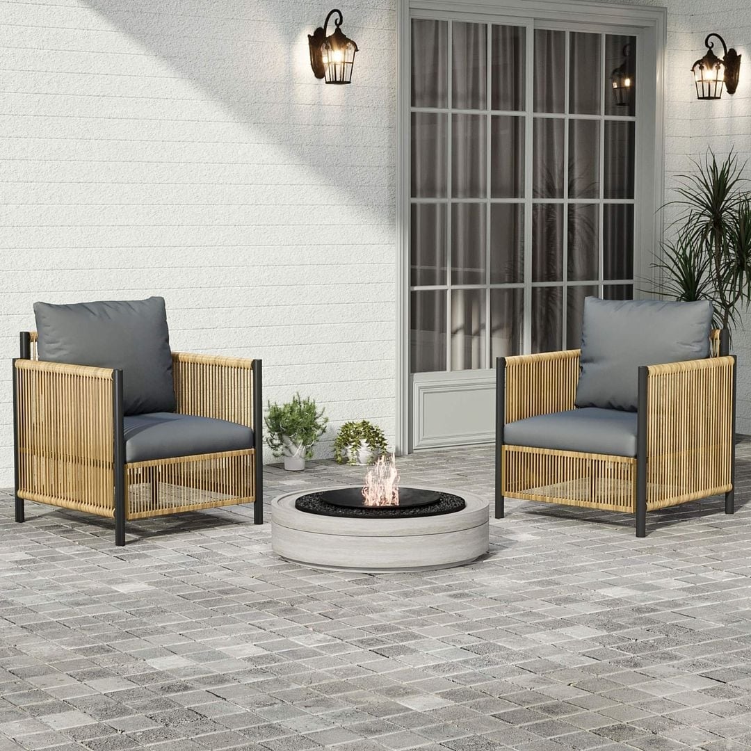 6 PCS Outdoor Patio Furniture Set PE Wicker Sofa Set