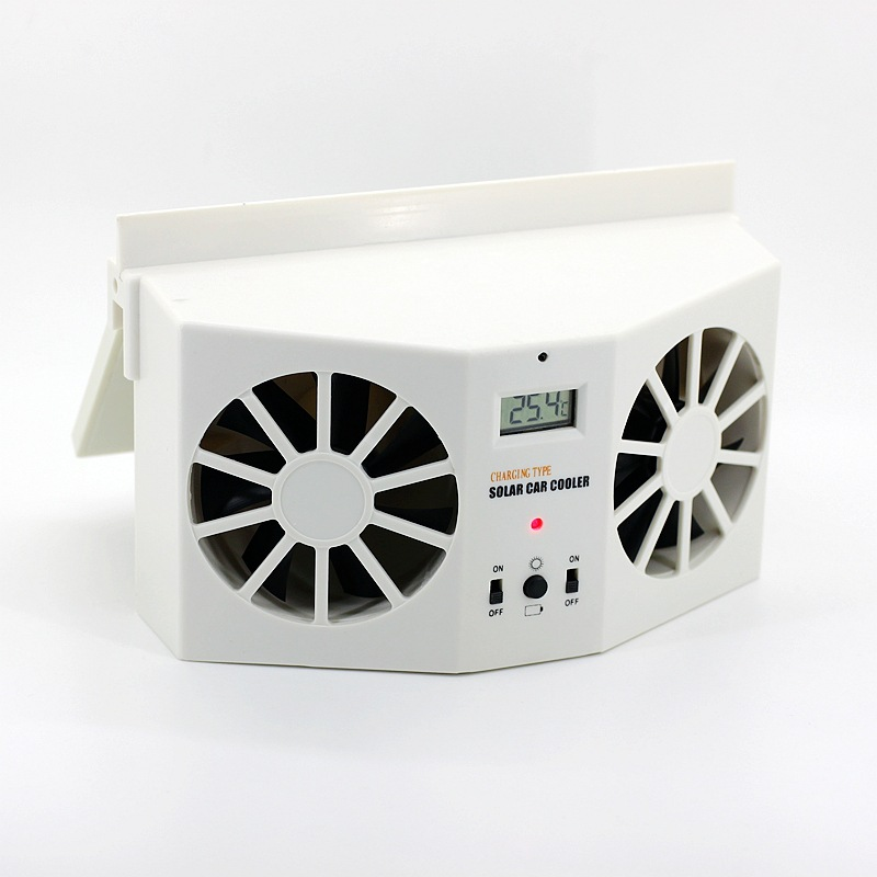 [Father's Day gift]Dual Outlet Solar Car Vent Fan Auto Air Circulation Cooling Exhaust Fan For Vehicle,Exhaust Fan