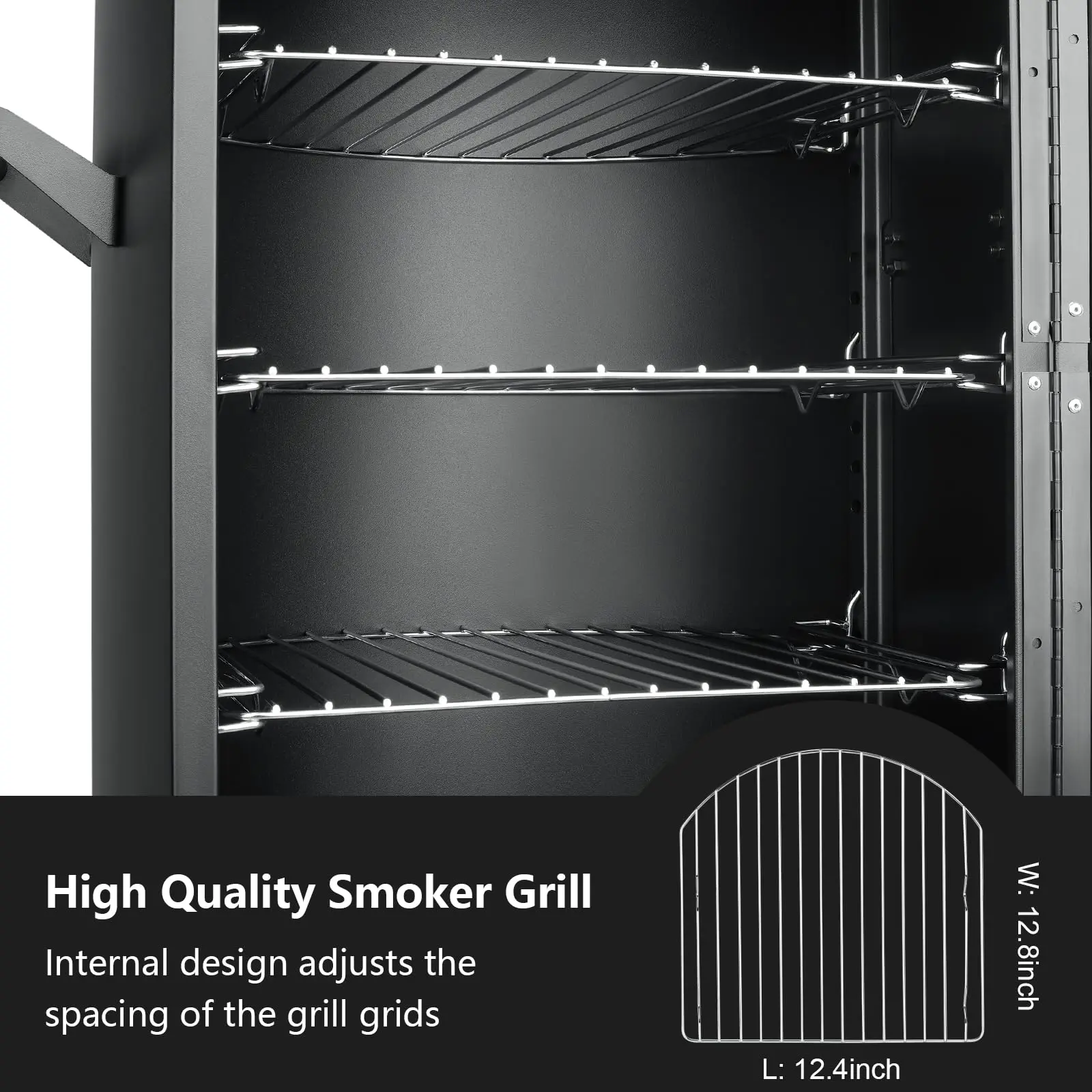 🔥🔥Last Chance Sale🔥Vertical Barbecue Smoker Set with Cover, Grills, 3 Removable Shelves, Temperature Control, Sturdy Alloy Steel Construction