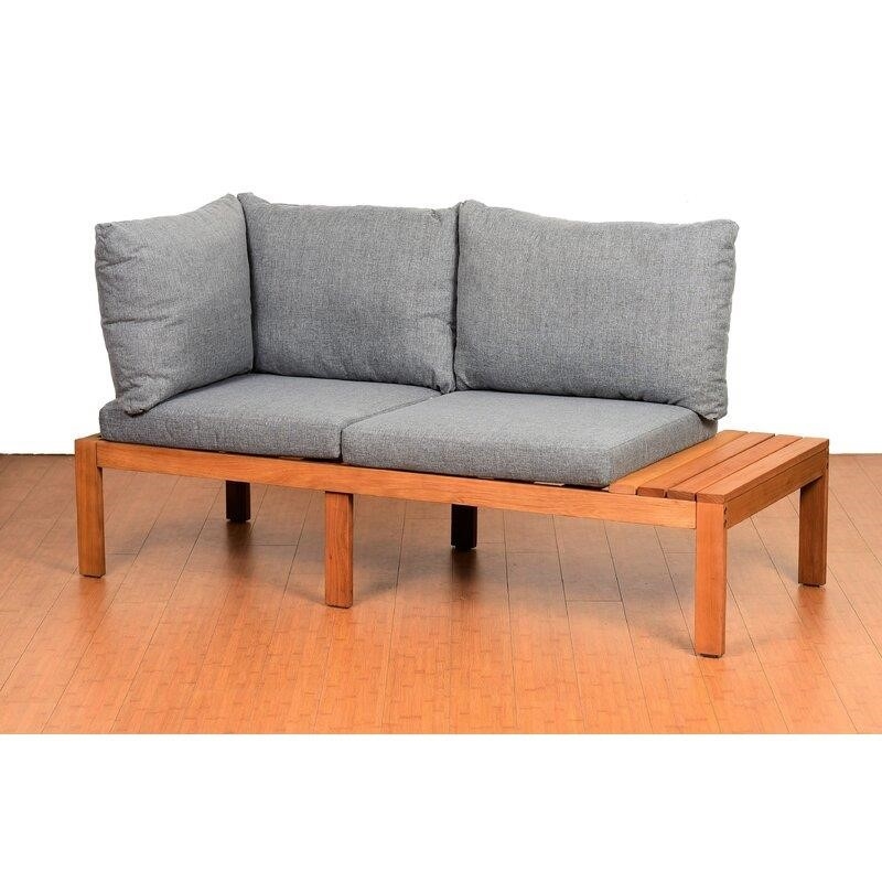 Jacobson Solid Wood 4 - Person Seating Group with Cushions