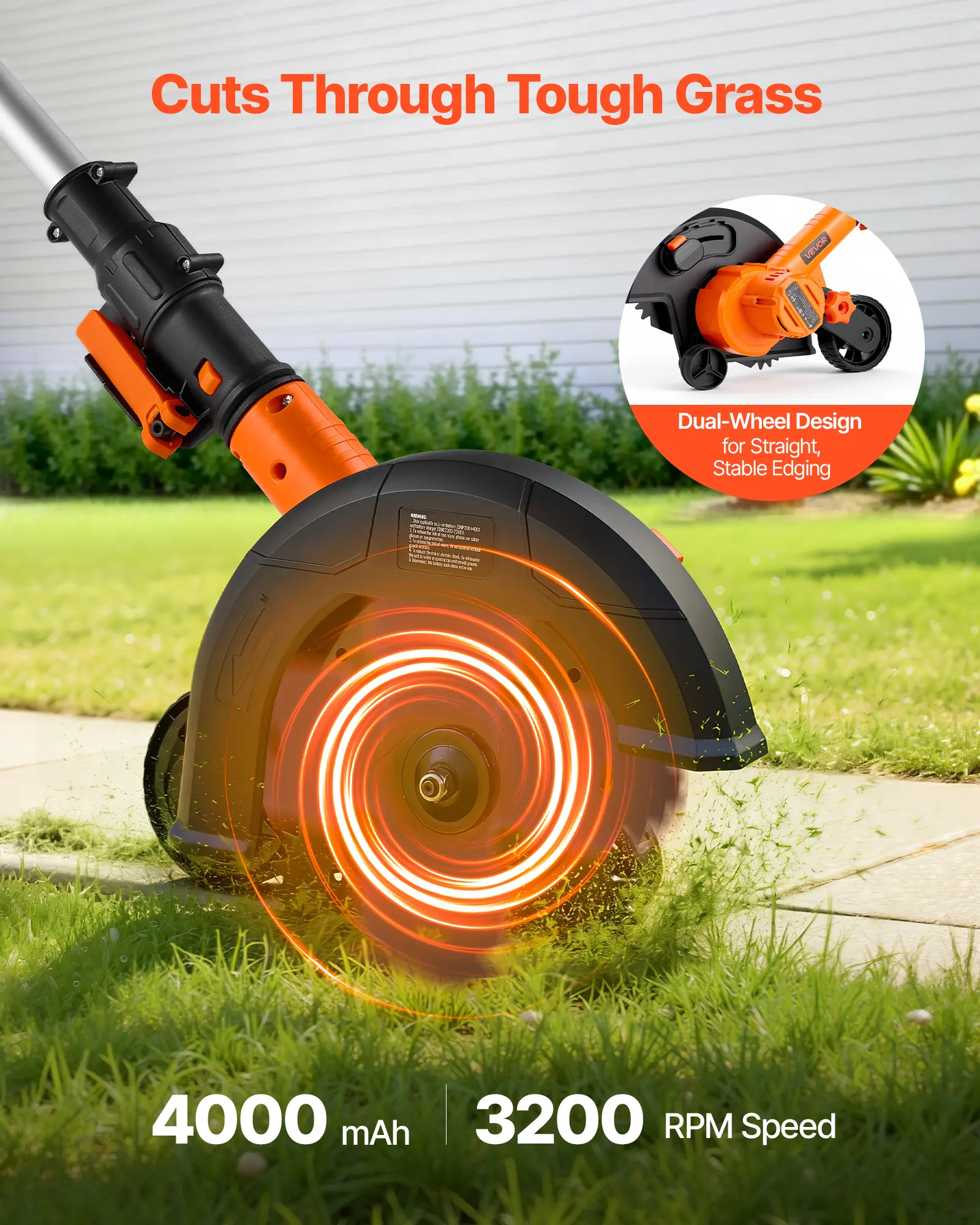 Cordless Lawn Edger, 8.8-Inch Blade