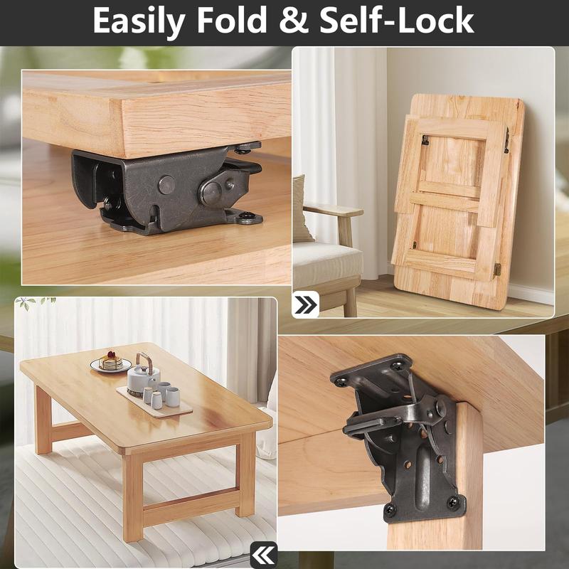 Heavy-duty folding brackets with 90° locking - space-saving steel hinges