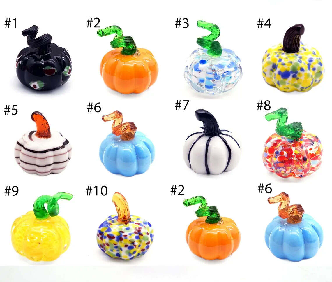 Handmade Glass Pumpkin Figurine
