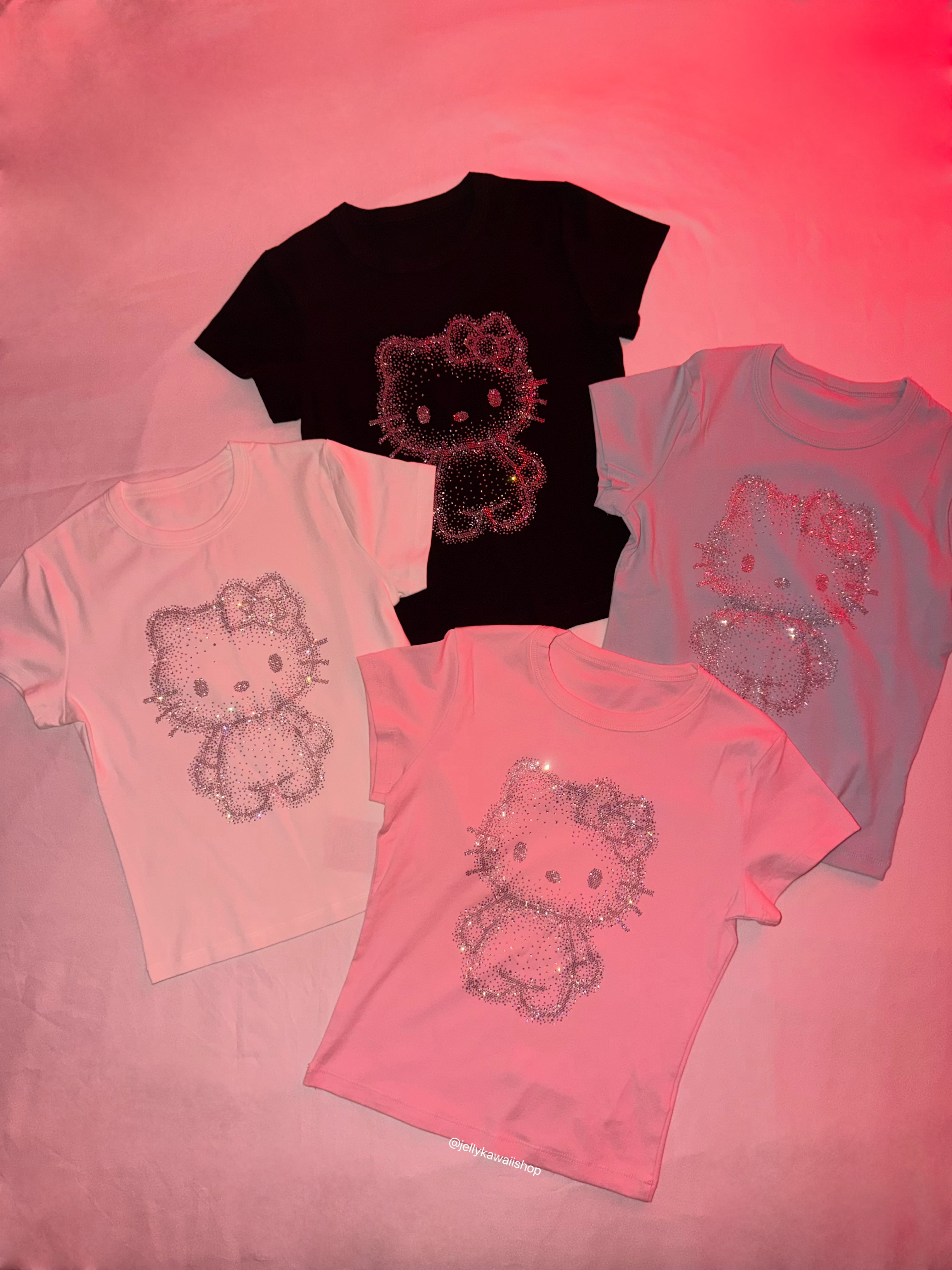 Hellokitty Sparkling Handmade Short Sleeve Shirt