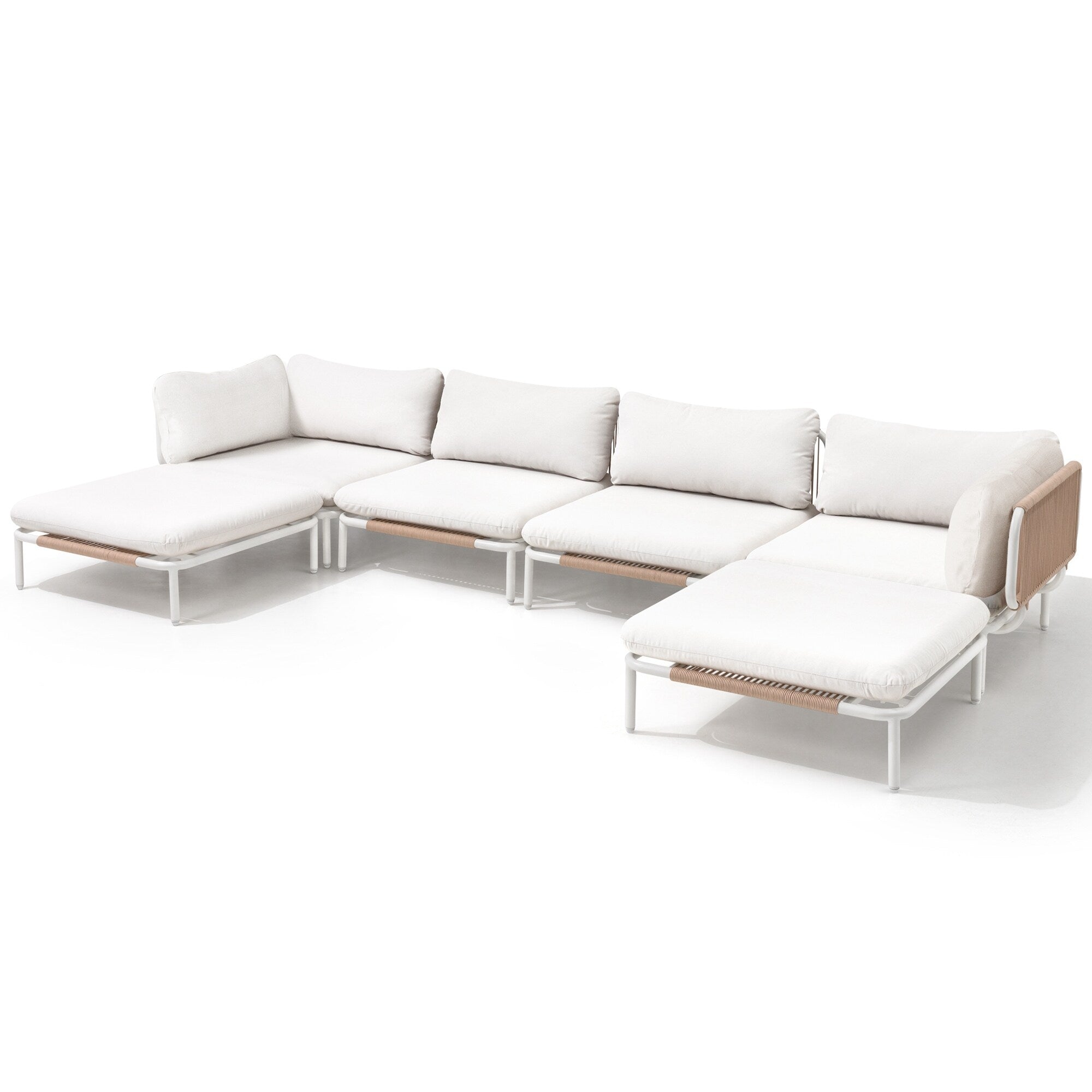 Outdoor Cushioned Sectional Sofa Chat Set Patio Furniture Conversation Set, Free Combination