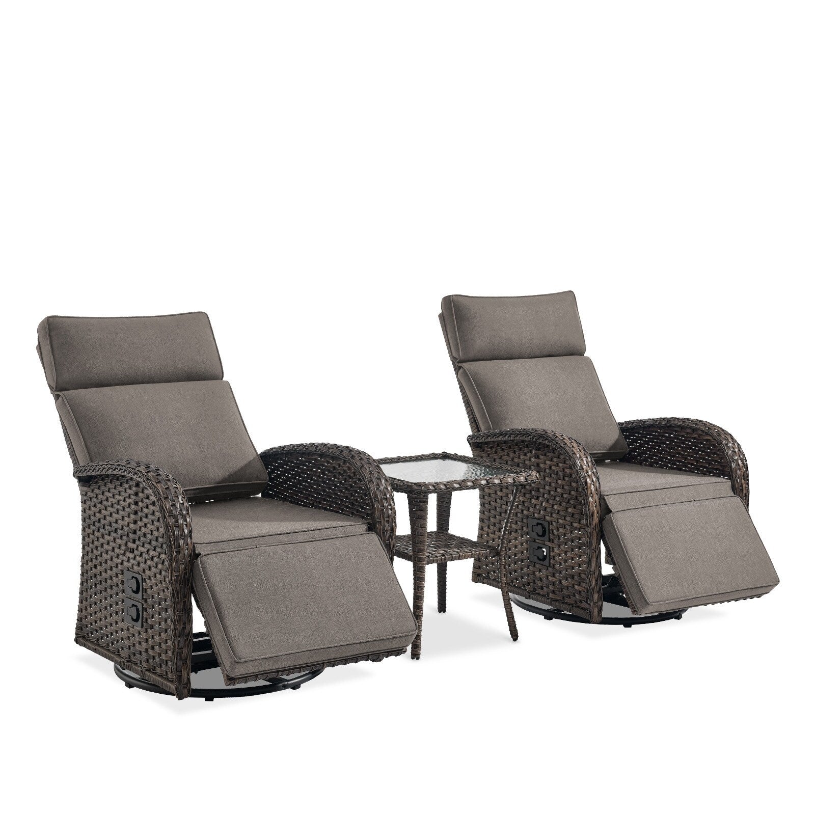 Pocassy Reclining Patio Chair with Adjustable Backrest
