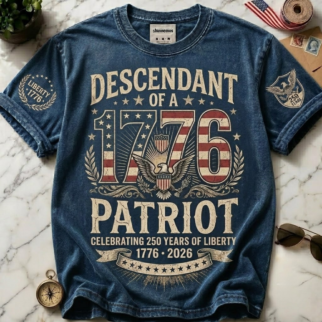 Descendant of 1776 Patriot Vintage T-shirt