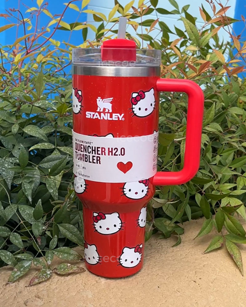 40oz Red Kitty Stainless Steel Vacuum Insulated Tumbler 🚢Free Shipping🚢