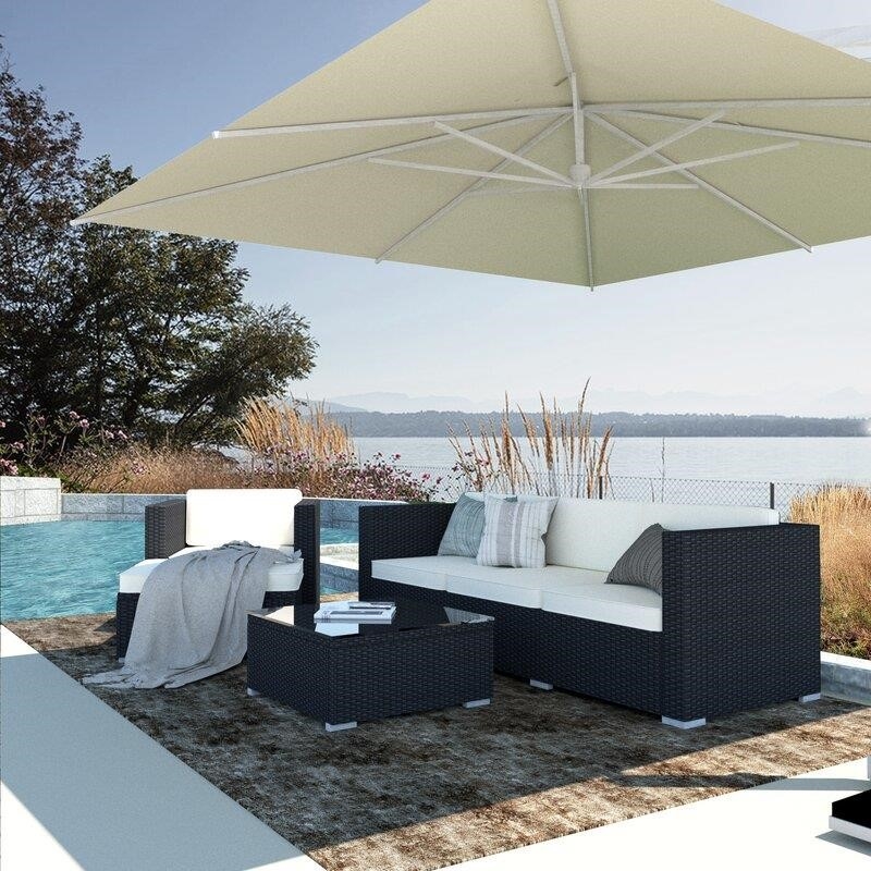 Backstrom Wicker/Rattan 5 - Person Seating Group with Cushions