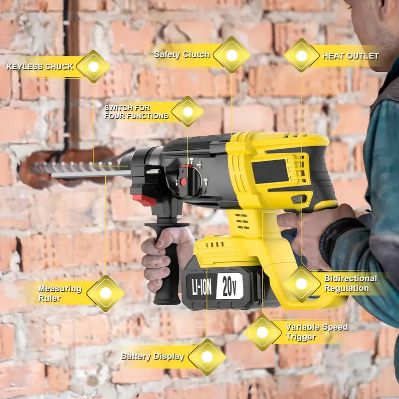🛠️ Special Offer — 4-in-1 Brushless Cordless Tool Kit with Drill, Rotary Hammer, Grinder & Impact Wrench + 3 × 4.0Ah Batteries 🔋