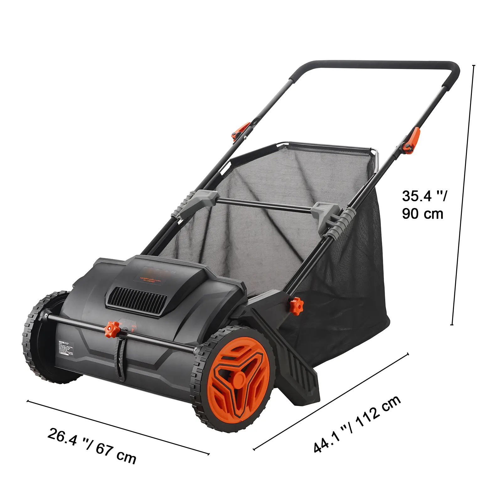 【Flash Sale】Push Lawn Sweeper, 21inch Leaf & Grass Collector, Heavy Duty Thickened Steel Durable to Use with Large Capacity 3.5 cu. ft. Mesh Collection Hopper Bag, 2 Spinning Brushes