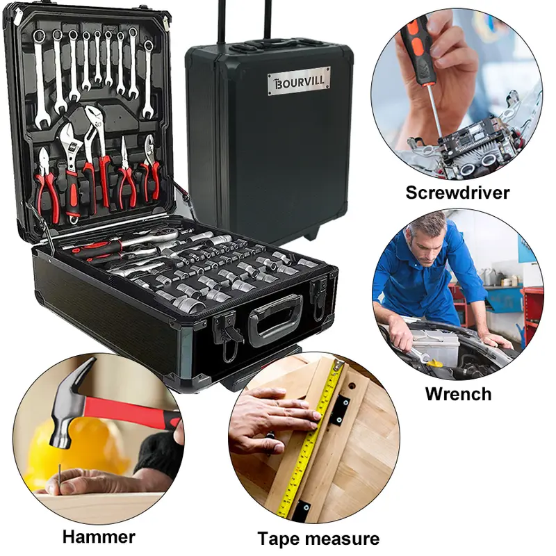 🔥Last Chance Sale🔥Bourvill 899-Piece Tool Set with Wheeled Cabinet