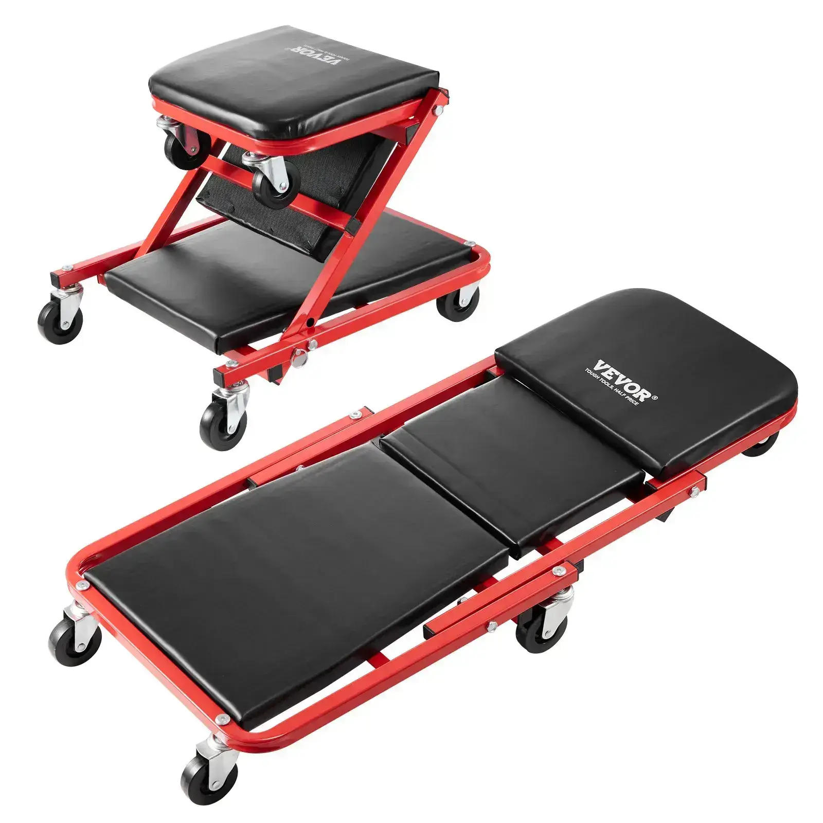 Foldable Z Garage Creeper - 36 in Auto Repair Mechanic Tool300 lbs Load Capacity6 WheelsPadded SeatSteel FrameTool TrayLay Down/Sit Chair for Vehicle Garage ShopDad Gifts for Mechanics, Auto Repair Tools, Tools And Gadgets