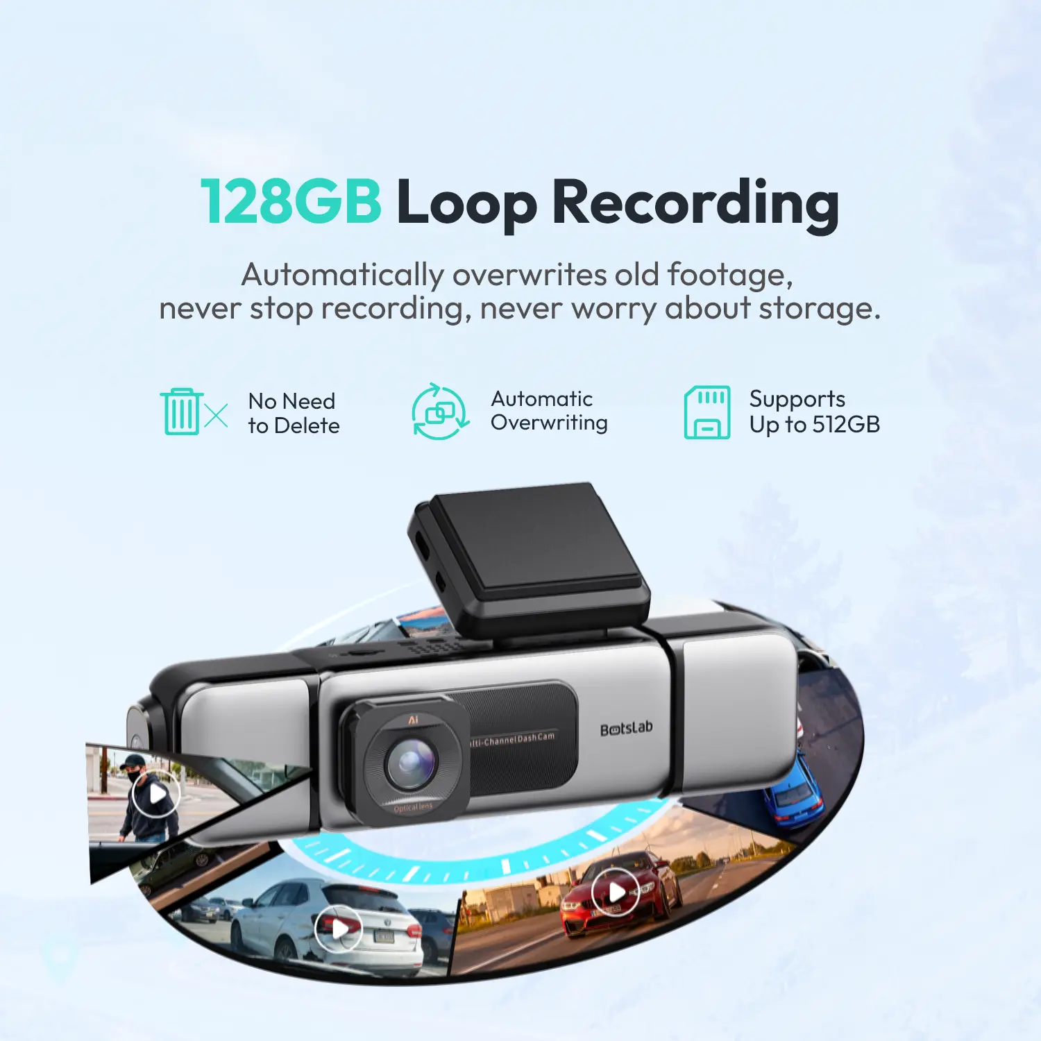 3K 4 Channel Dash Cam 3.18” Touch Screen
