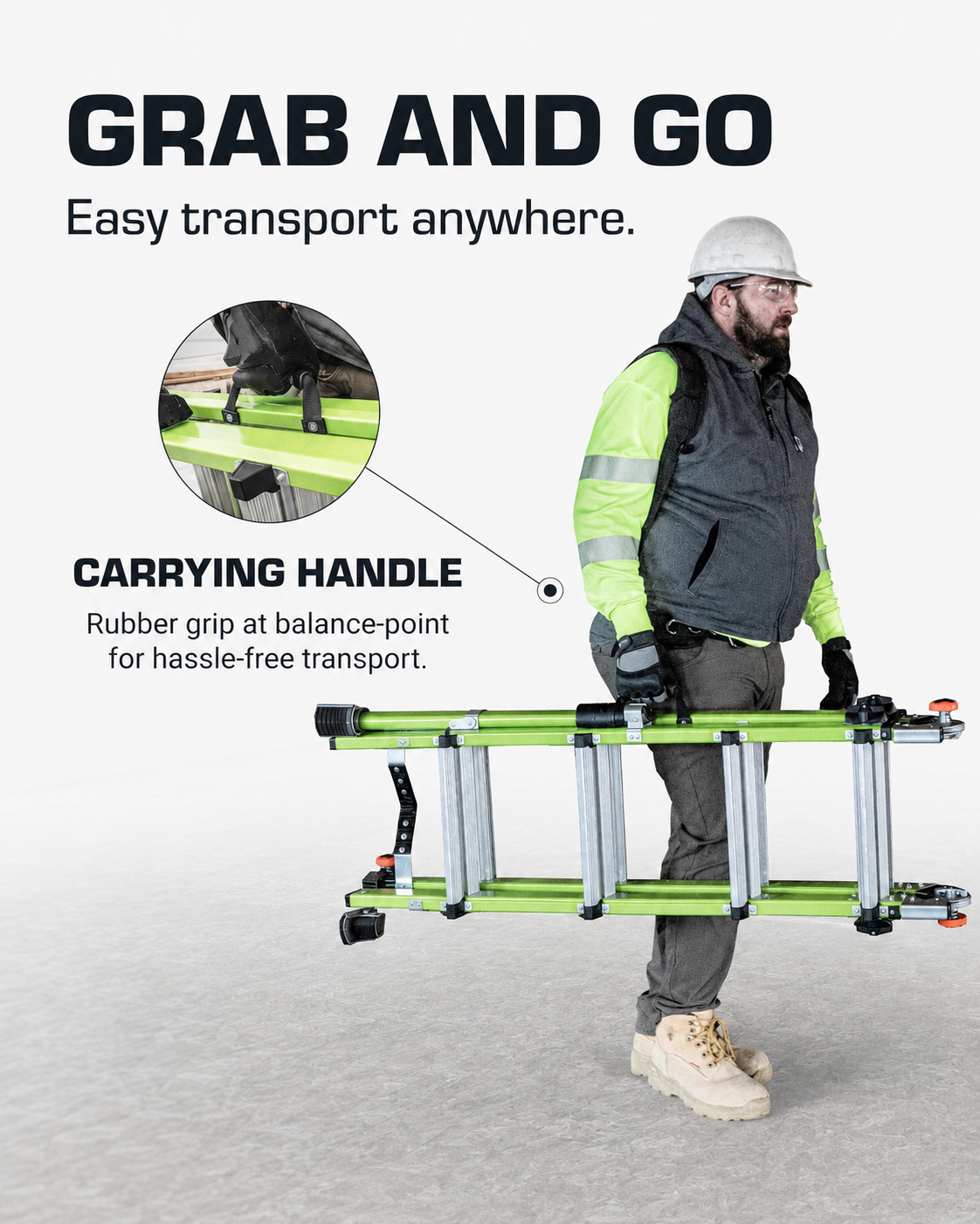 🔥 All-Terrain Multi-Position Fiberglass Ladder – Heavy-Duty, Stable & Easy to Move