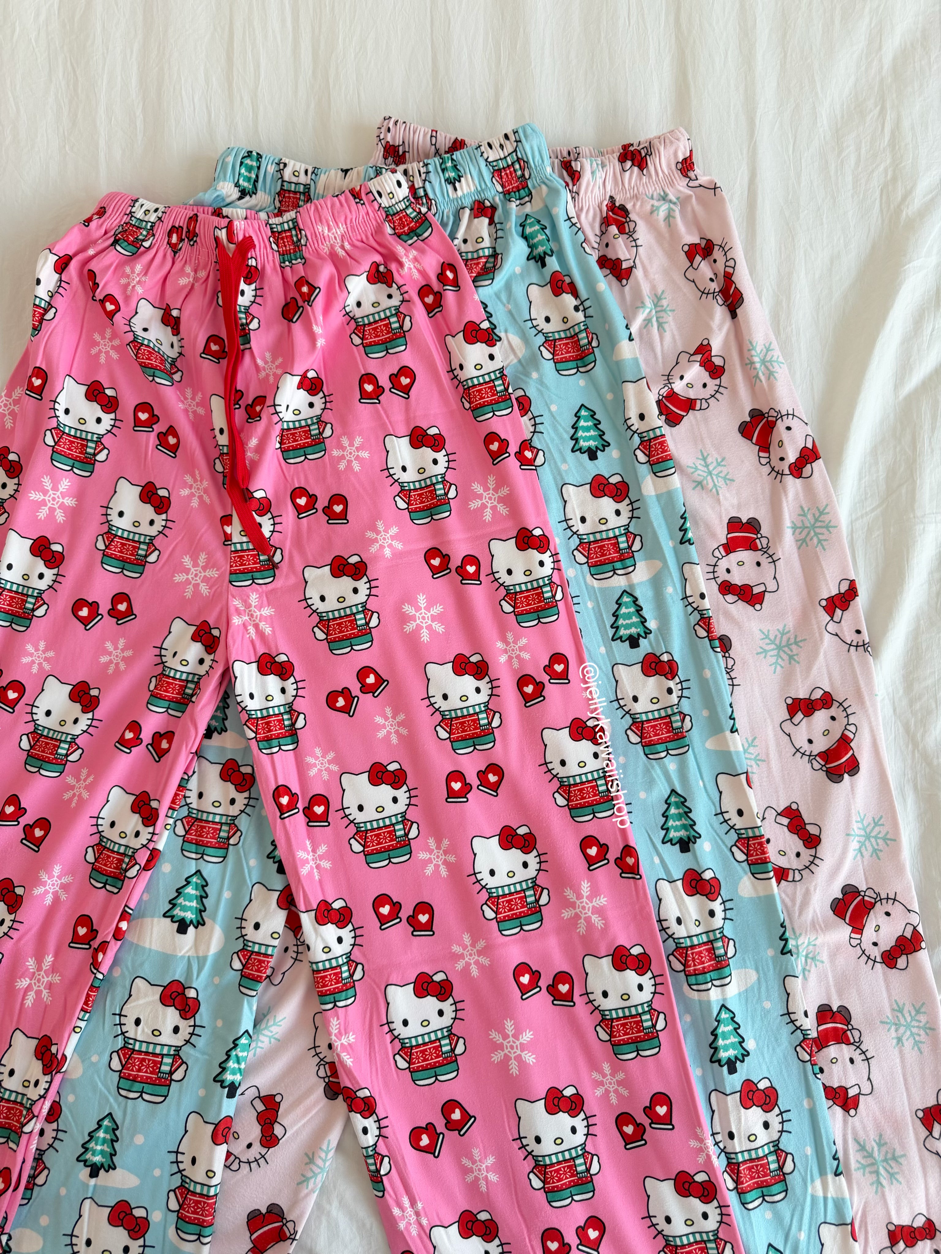 Hellokitty Christmas Pants Pajama Cute Soft Long Bottoms Women Pjs Pj Gift