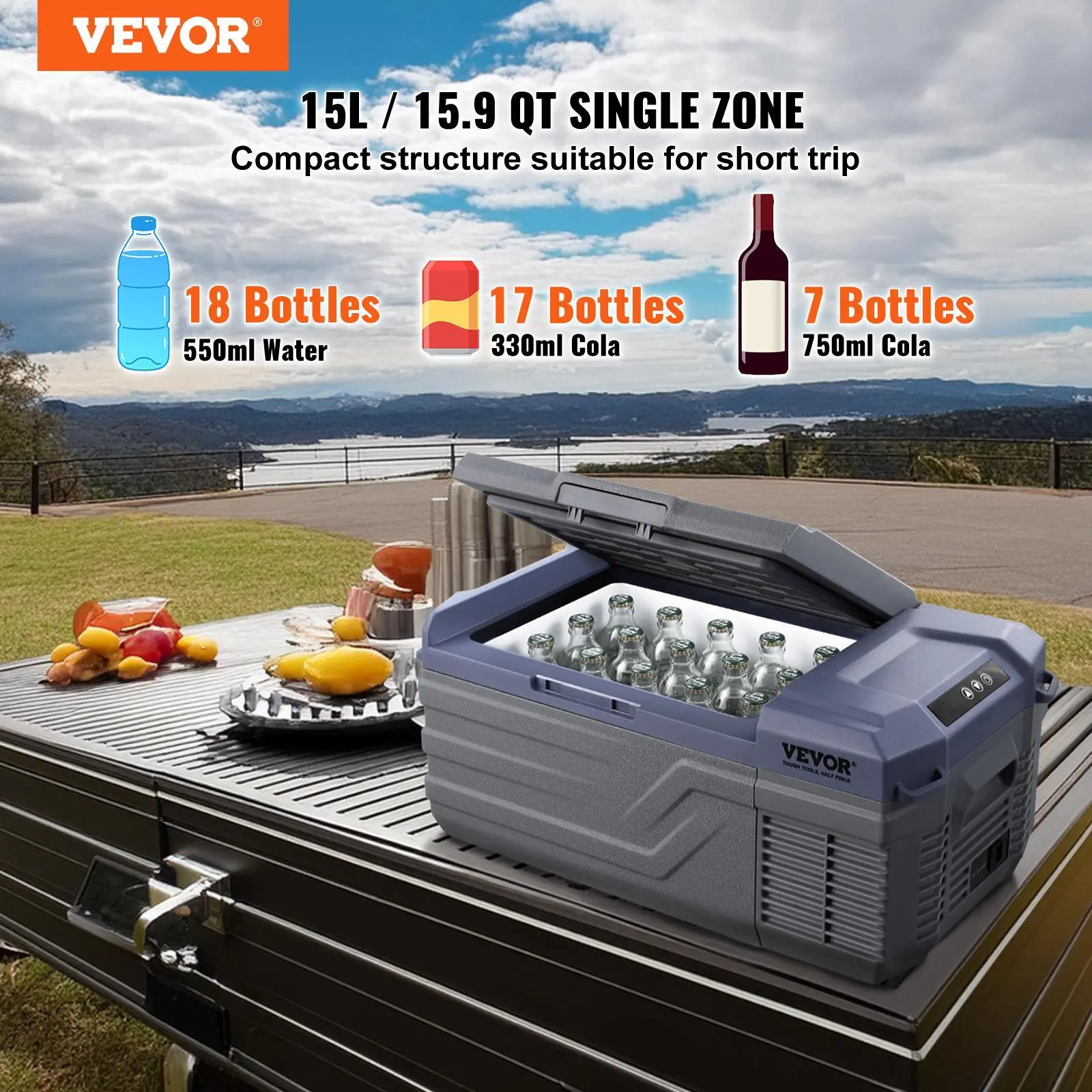15L 12V Portable Car Refrigerator Freezer