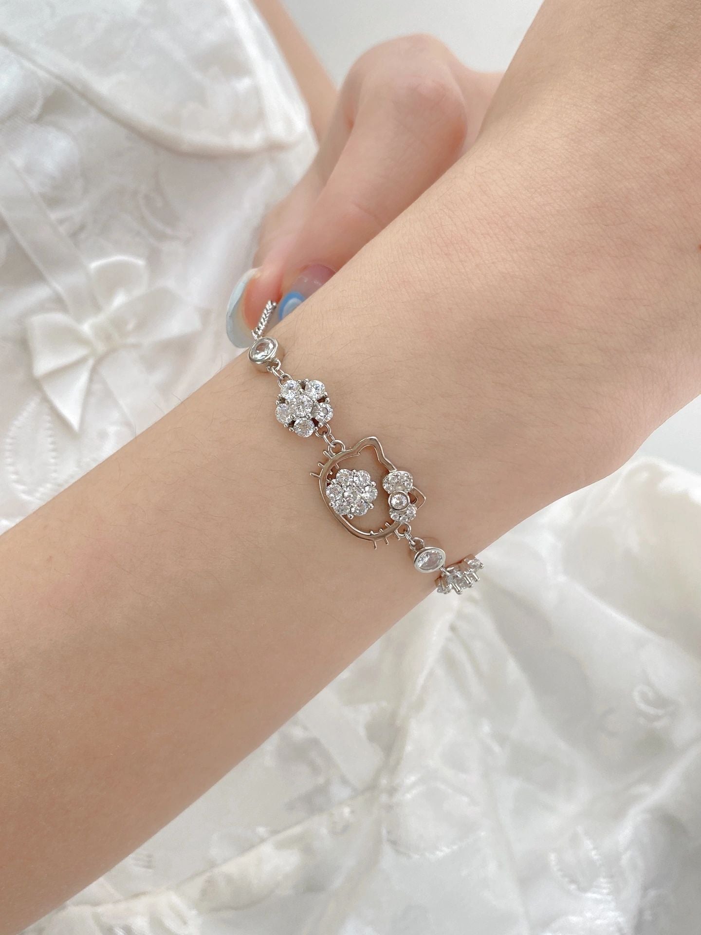 Hellokitty Sterling Silver Cute Bracelet